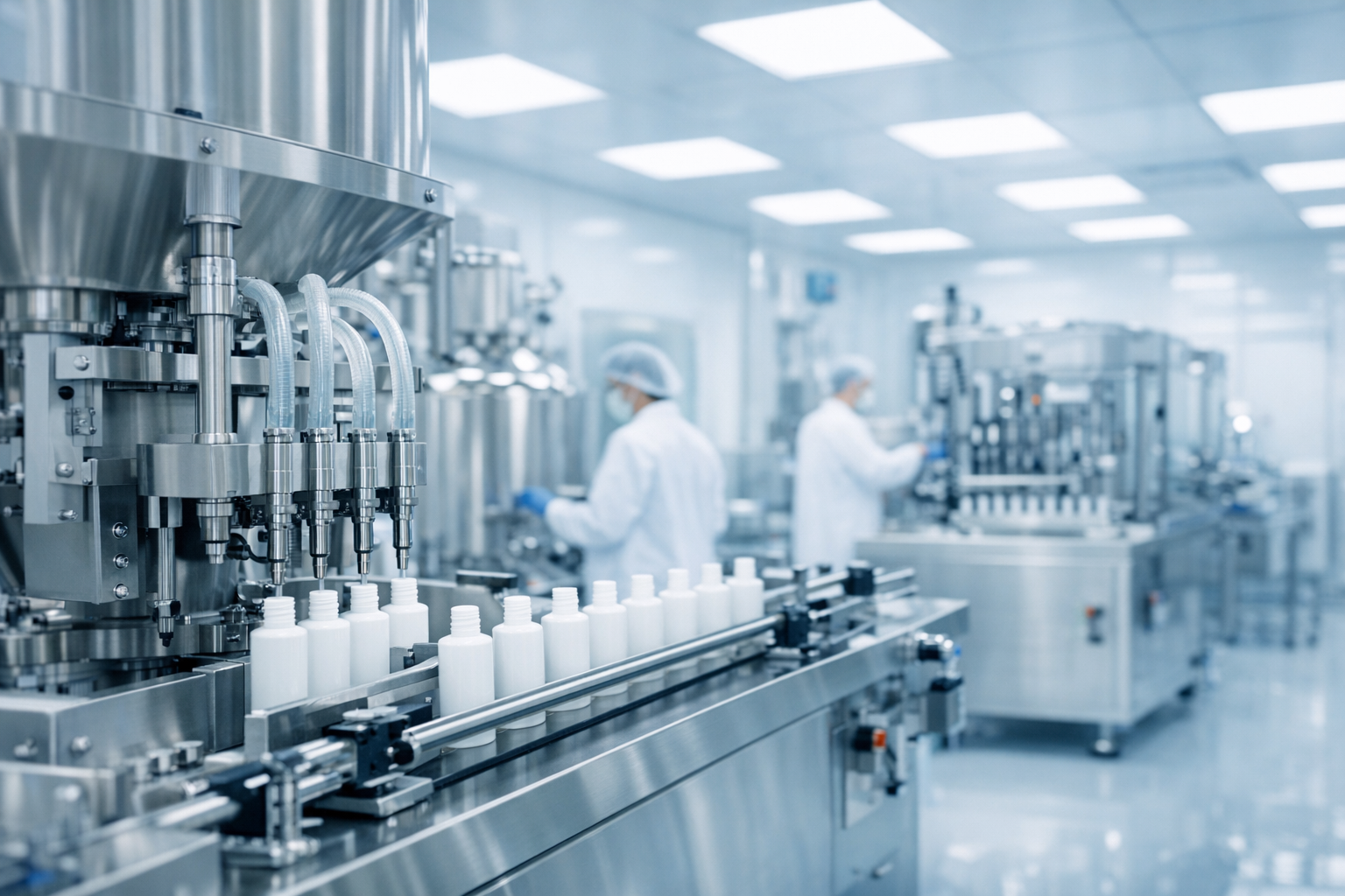 GMP-certified cosmetic manufacturing production line — skincare filling and packaging at SEYE OEM factory