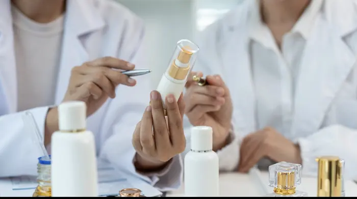 OEM team reviewing serum stability, packaging, and quality-control decisions